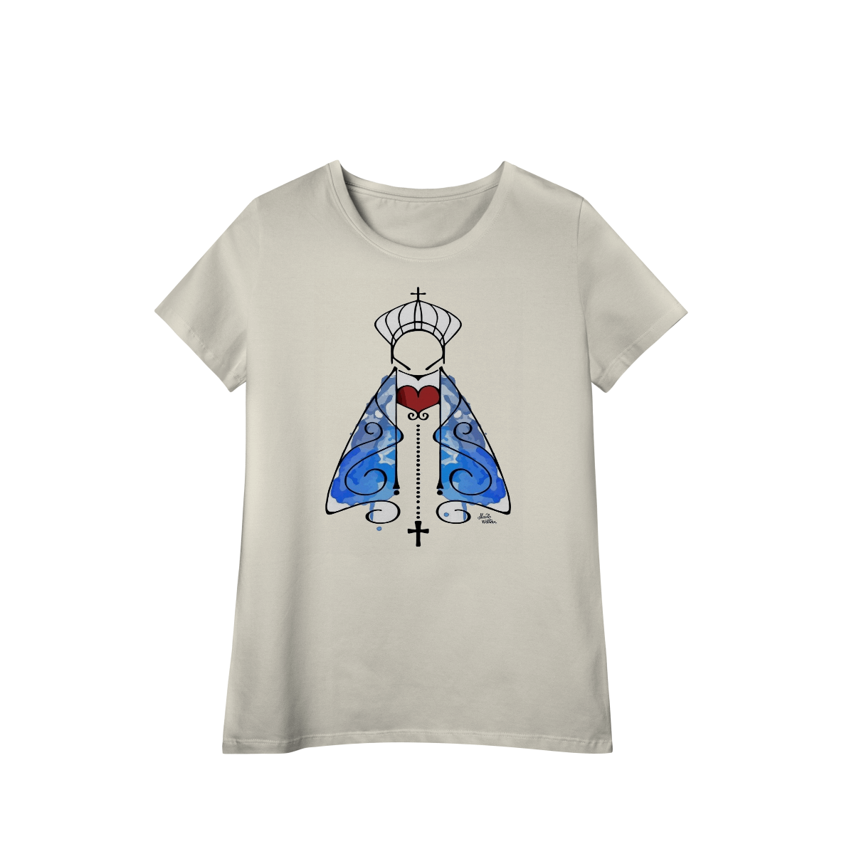 Nome do produto: Camiseta Feminina Estilizada – Nossa Senhora Aparecida
