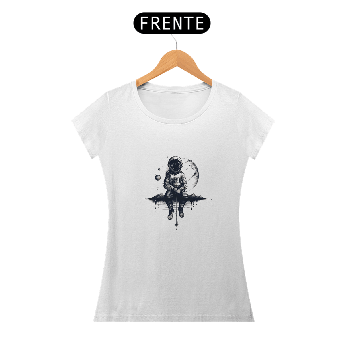Nome do produto: Camiseta Feminina Astronauta