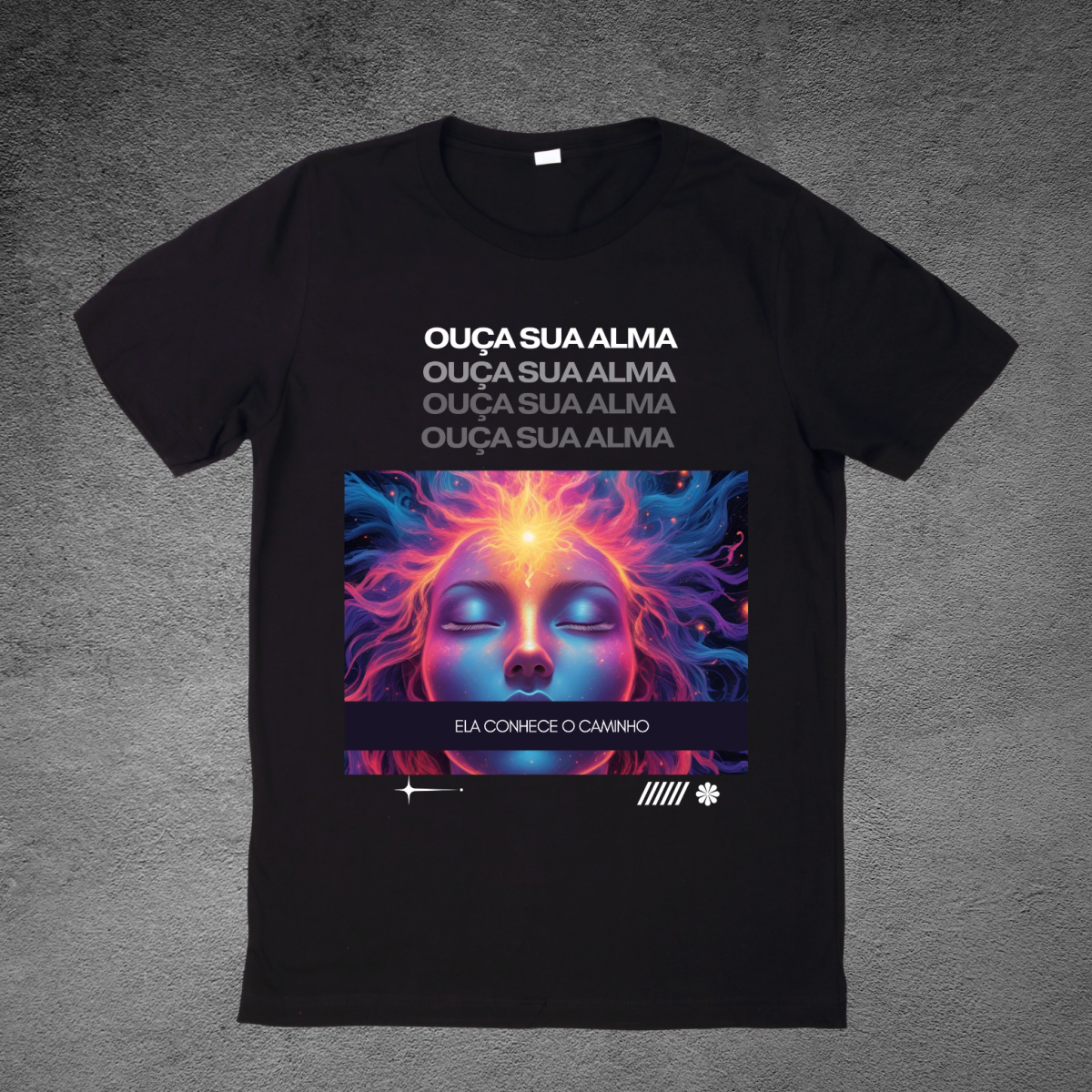 Nome do produto: Camiseta Preta- Ouça sua Alma