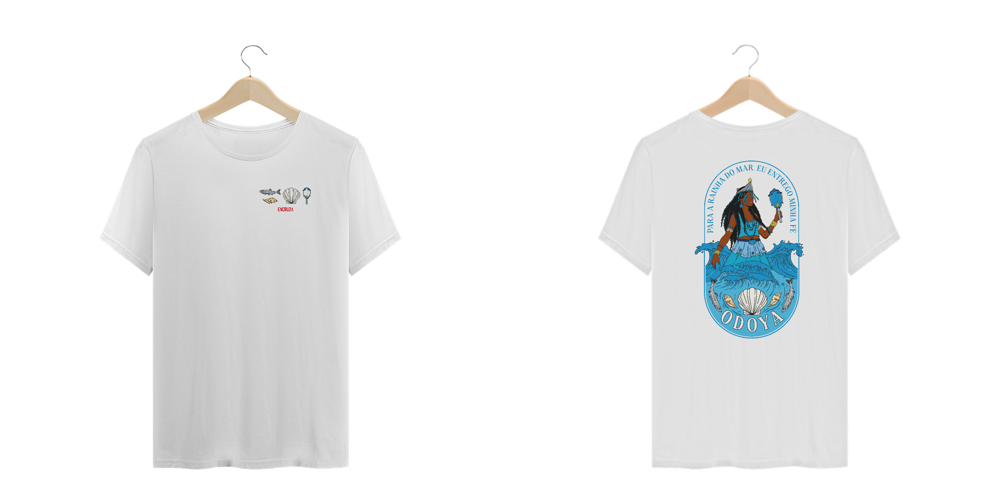 Camiseta Rainha do Mar *Pluss Size Branco