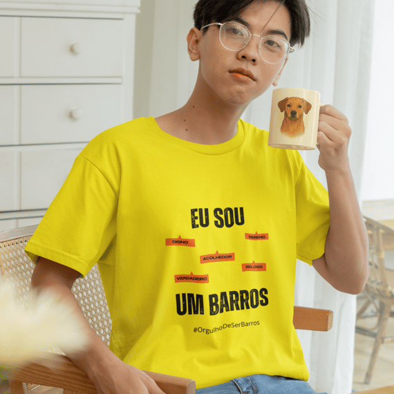 Camiseta Masculina Infanto-Juvenil Eu Sou um Barros – Nome Que Representa (Malha Quality)