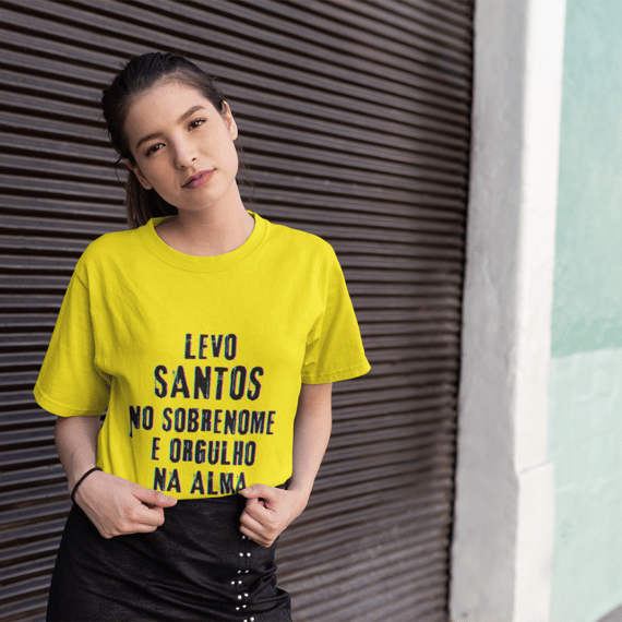 Camiseta Unissex Infanto-Juvenil Santos no Nome, Orgulho na Alma (Malha Quality)