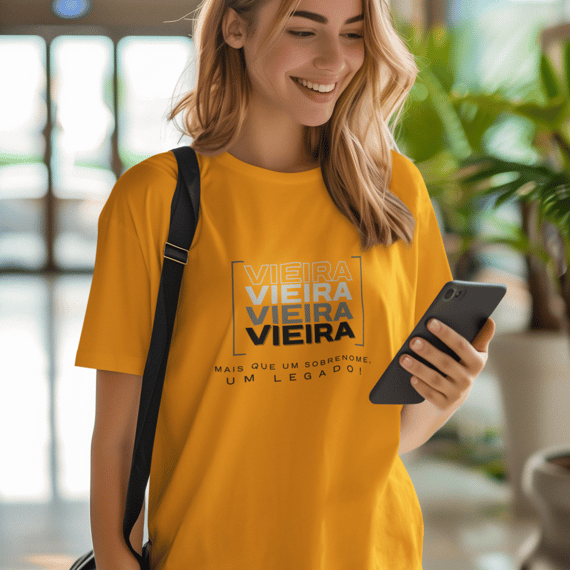 Camiseta Unissex “Vieira, Mais que um Sobrenome, um Legado!” – Vista o Legado (Malha Quality)