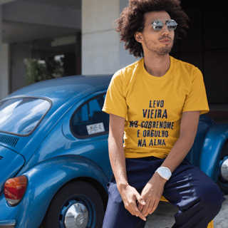 Camiseta Unissex  Vieira no Nome, Orgulho na Alma (Malha Quality)
