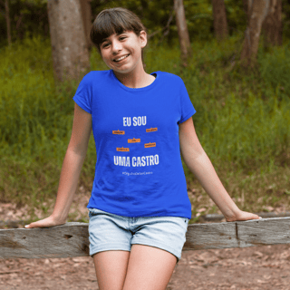 Camiseta Feminina Infanto-Juvenil Eu Sou uma Castro – Nome Que Representa (Quality Infantil - 10 a 14 anos)