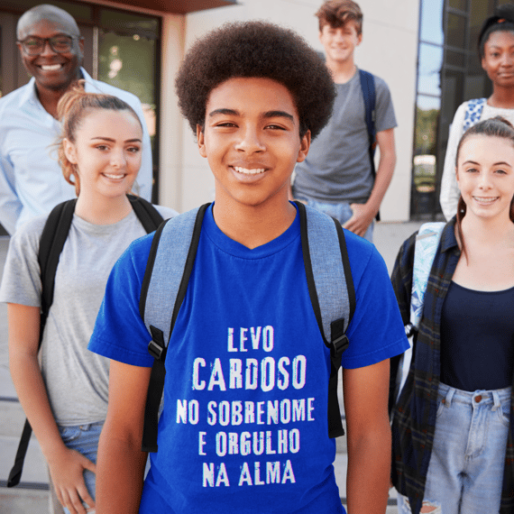 Camiseta Unissex Infanto-Juvenil Cardoso no Nome, Orgulho na Alma (Malha Quality)