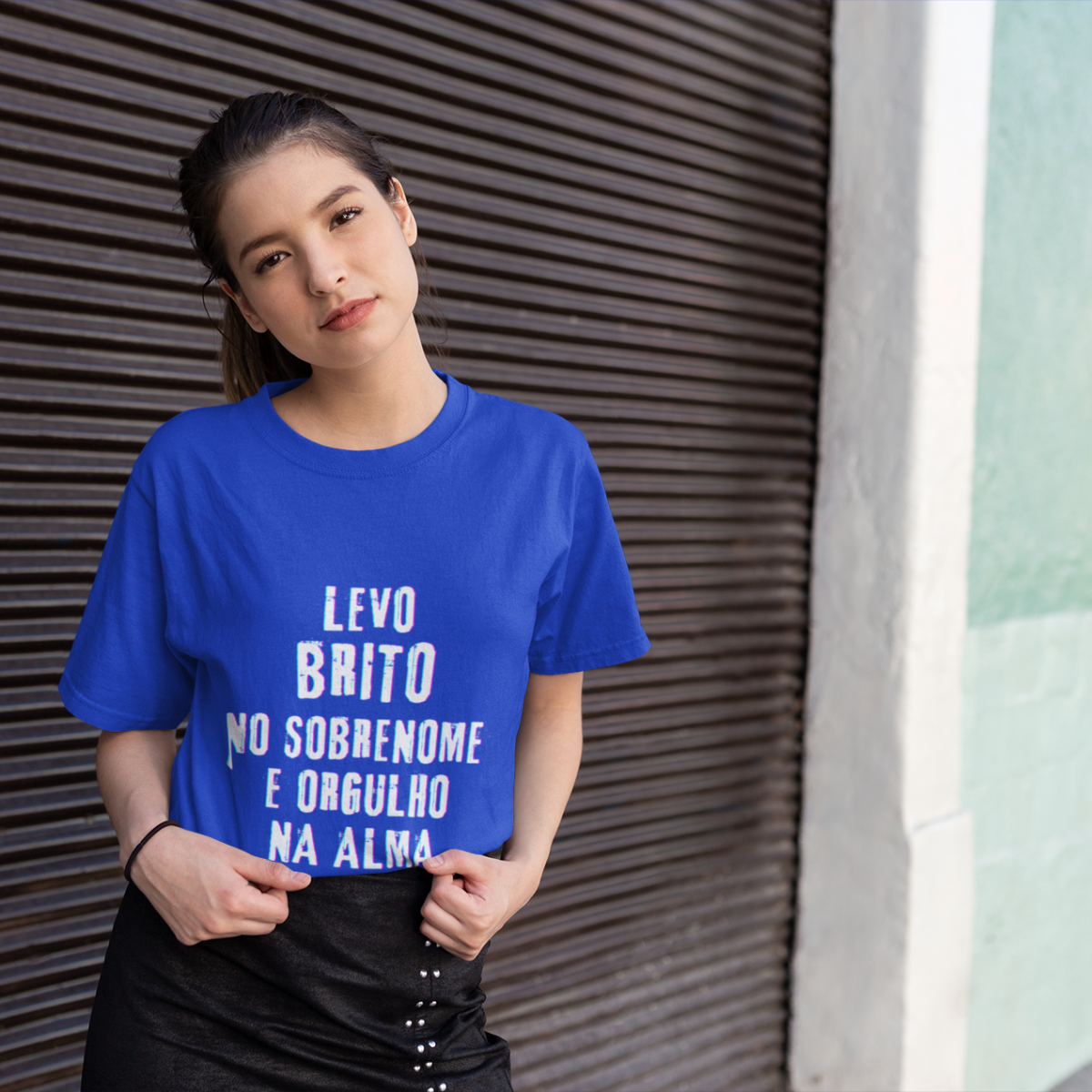 Camiseta Unissex Infanto-Juvenil Brito no Nome, Orgulho na Alma (Malha Quality)