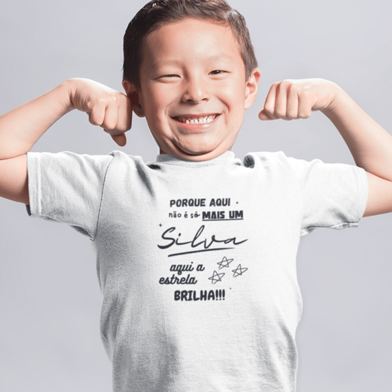 Camiseta Masculina Silva Infantil – Sua Estrela Brilha Aqui (Quality Infantil - 2 a 8 anos)