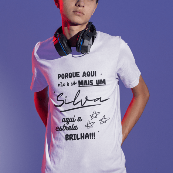 Camiseta Masculina Silva Infanto-juvenil – Sua Estrela Brilha Aqui (Quality Infantil - 10 a 14 anos)
