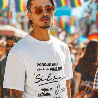 Nome do produto Camiseta Masculina Silva – Sua Estrela Brilha Aqui (Quality Adulto)
