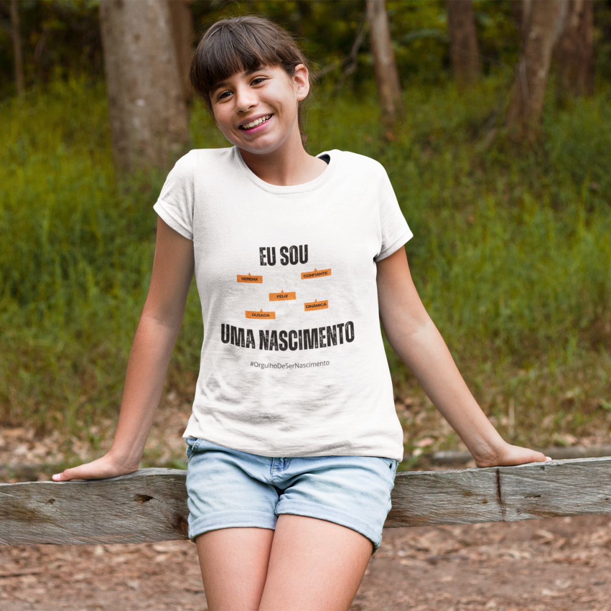 Nome do produto: Camiseta Feminina Infanto-Juvenil Eu Sou uma Nascimento – Nome Que Representa (Quality Infantil - 10 a 14 anos)