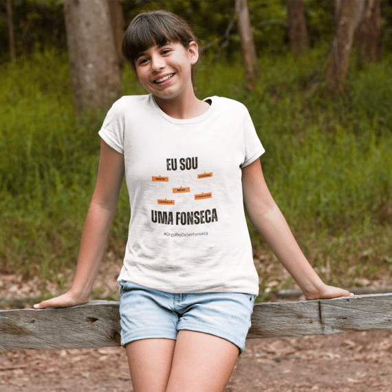 Camiseta Feminina Infanto-Juvenil Eu Sou uma Fonseca – Nome Que Representa (Quality Infantil - 10 a 14 anos)