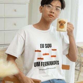 Camiseta Masculina Infanto-Juvenil Eu Sou um Fernandes – Nome Que Representa (Malha Quality)