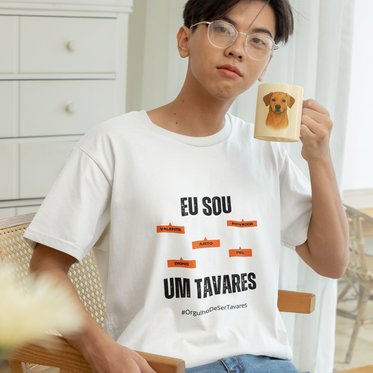 Camiseta Masculina Infanto-Juvenil Eu Sou um Tavares – Nome Que Representa (Malha Quality)