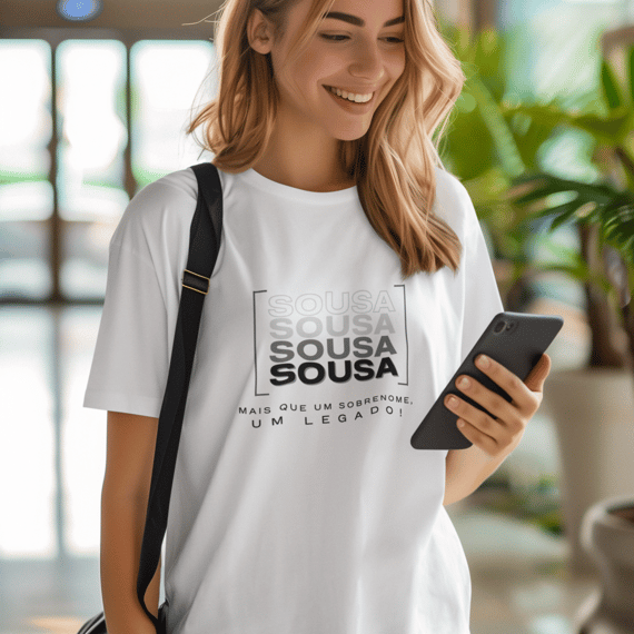Camiseta Unissex “Sousa, Mais que um Sobrenome, um Legado!” – Vista o Legado (Malha Quality)