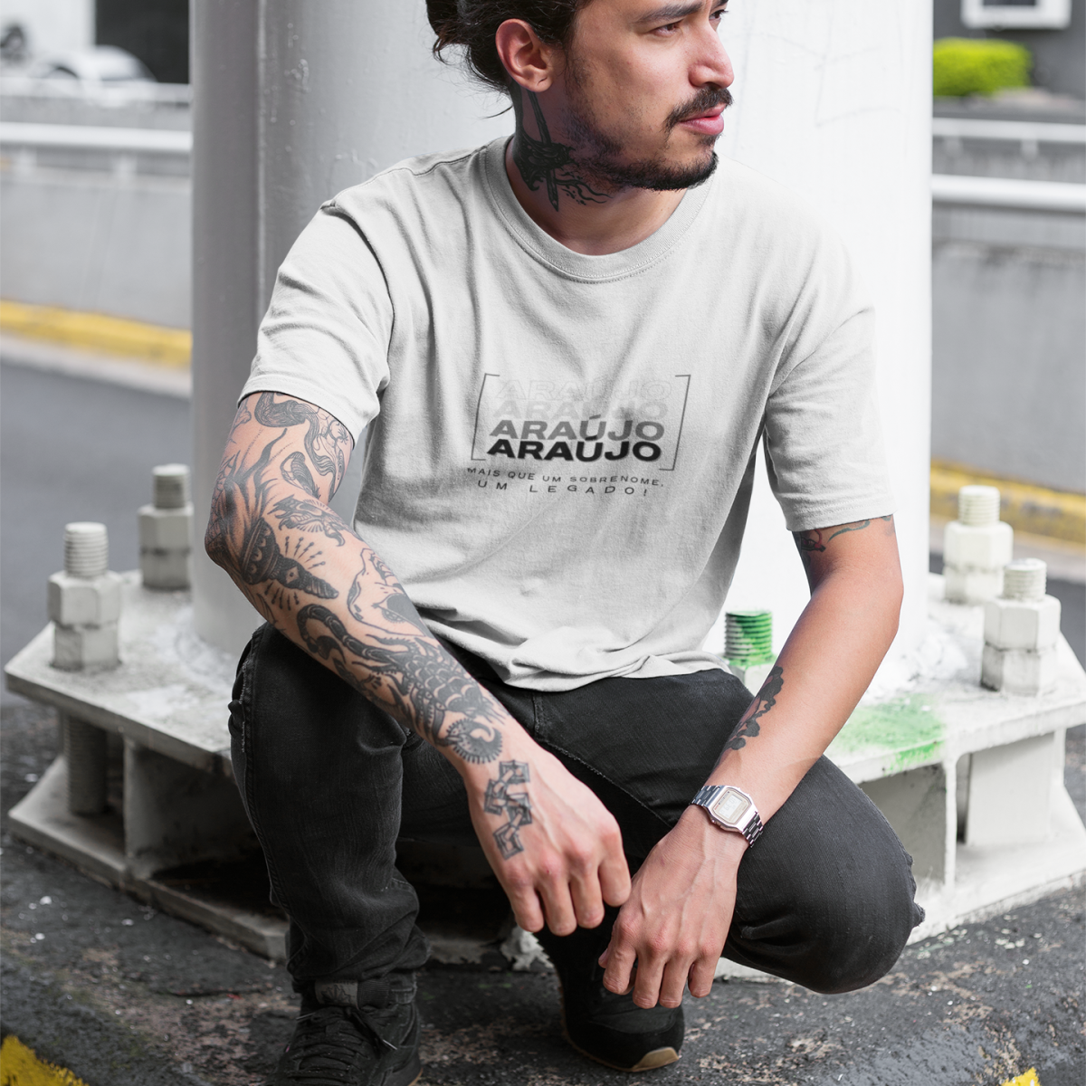 Camiseta Unissex “Araújo, Mais que um Sobrenome, um Legado!” – Vista o Legado (Malha Quality)