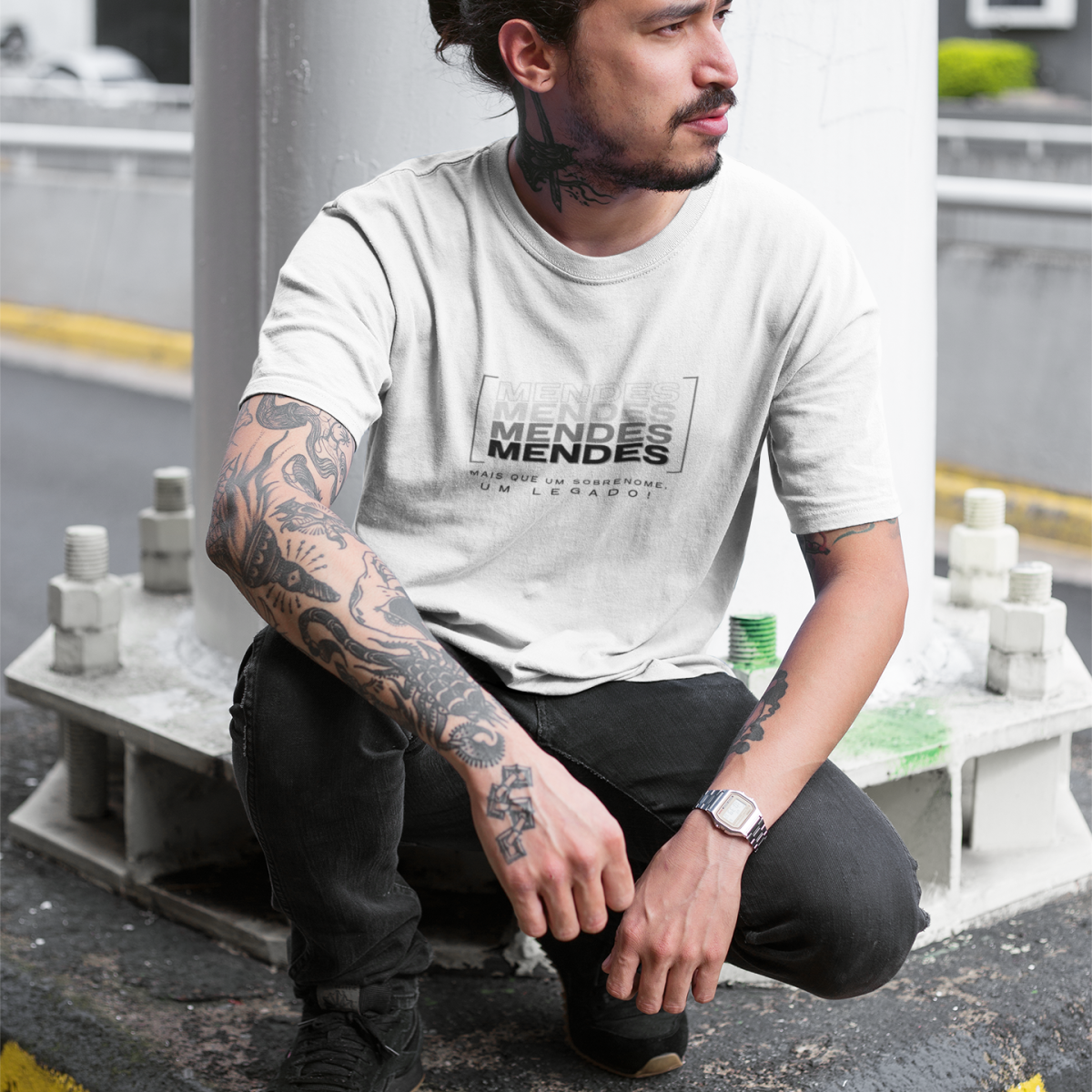 Camiseta Unissex “Mendes, Mais que um Sobrenome, um Legado!” – Vista o Legado (Malha Quality)