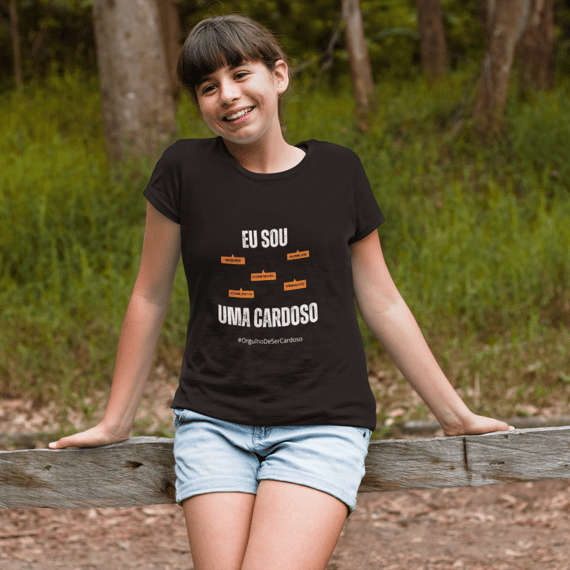 Camiseta Feminina Infanto-Juvenil Eu Sou uma Cardoso – Nome Que Representa (Quality Infantil - 10 a 14 anos)
