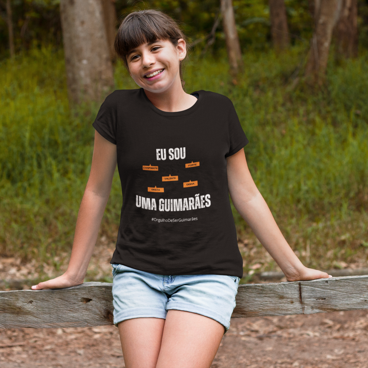 Nome do produto: Camiseta Feminina Infanto-Juvenil Eu Sou uma Guimarães – Nome Que Representa (Quality Infantil - 10 a 14 anos)