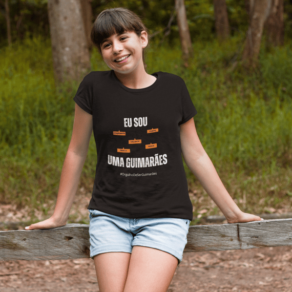 Camiseta Feminina Infanto-Juvenil Eu Sou uma Guimarães – Nome Que Representa (Quality Infantil - 10 a 14 anos)