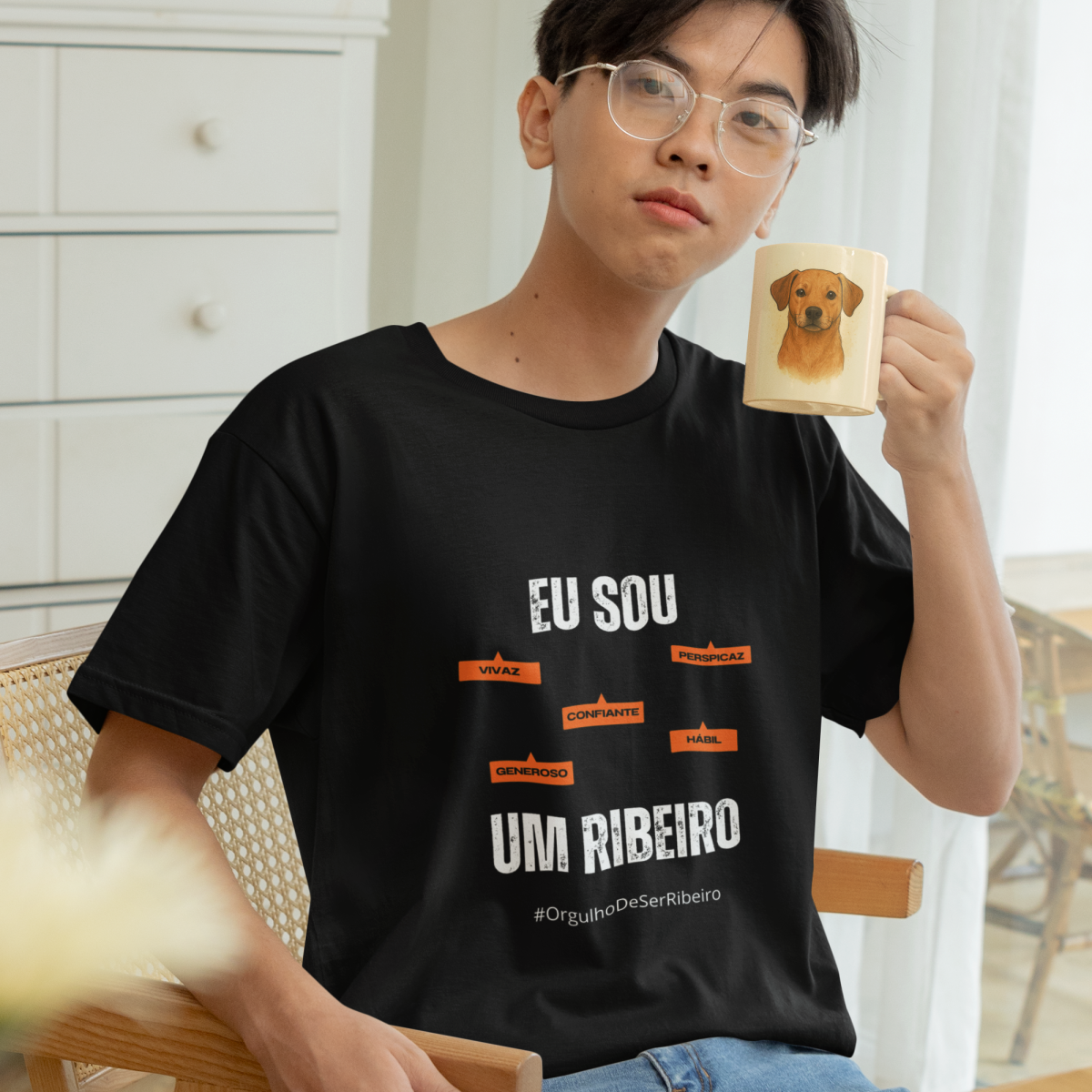 Camiseta Masculina Infanto-Juvenil Eu Sou um Ribeiro – Nome Que Representa (Malha Quality)