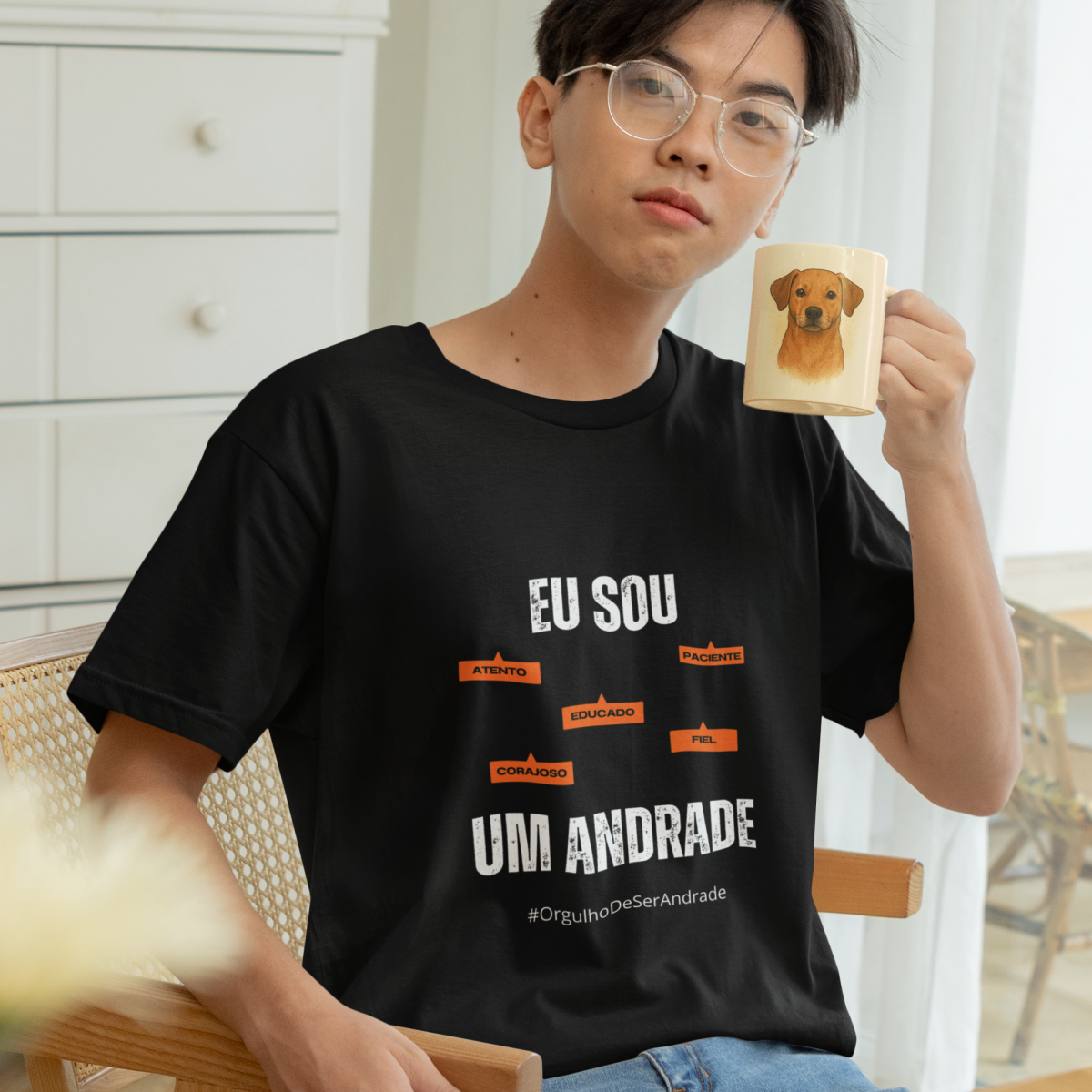 Camiseta Masculina Infanto-Juvenil Eu Sou um Andrade – Nome Que Representa (Malha Quality)