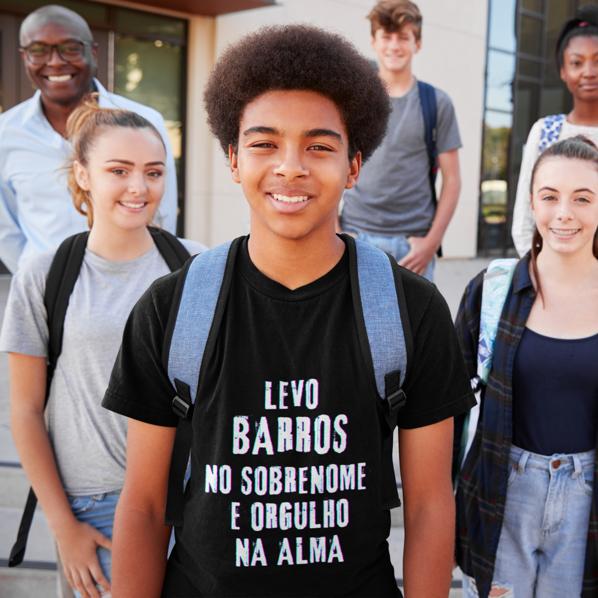 Camiseta Unissex Infanto-Juvenil Barros no Nome, Orgulho na Alma (Malha Quality)