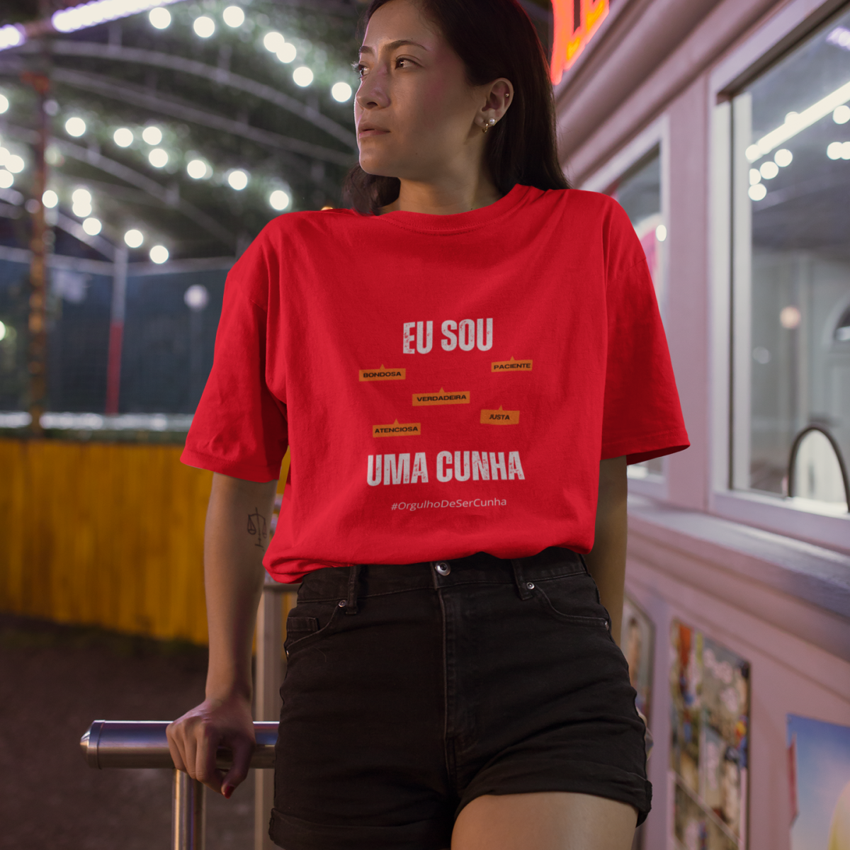Nome do produto: Camiseta Feminina Eu Sou Uma Cunha – Nome Que Representa (Quality Adulto)