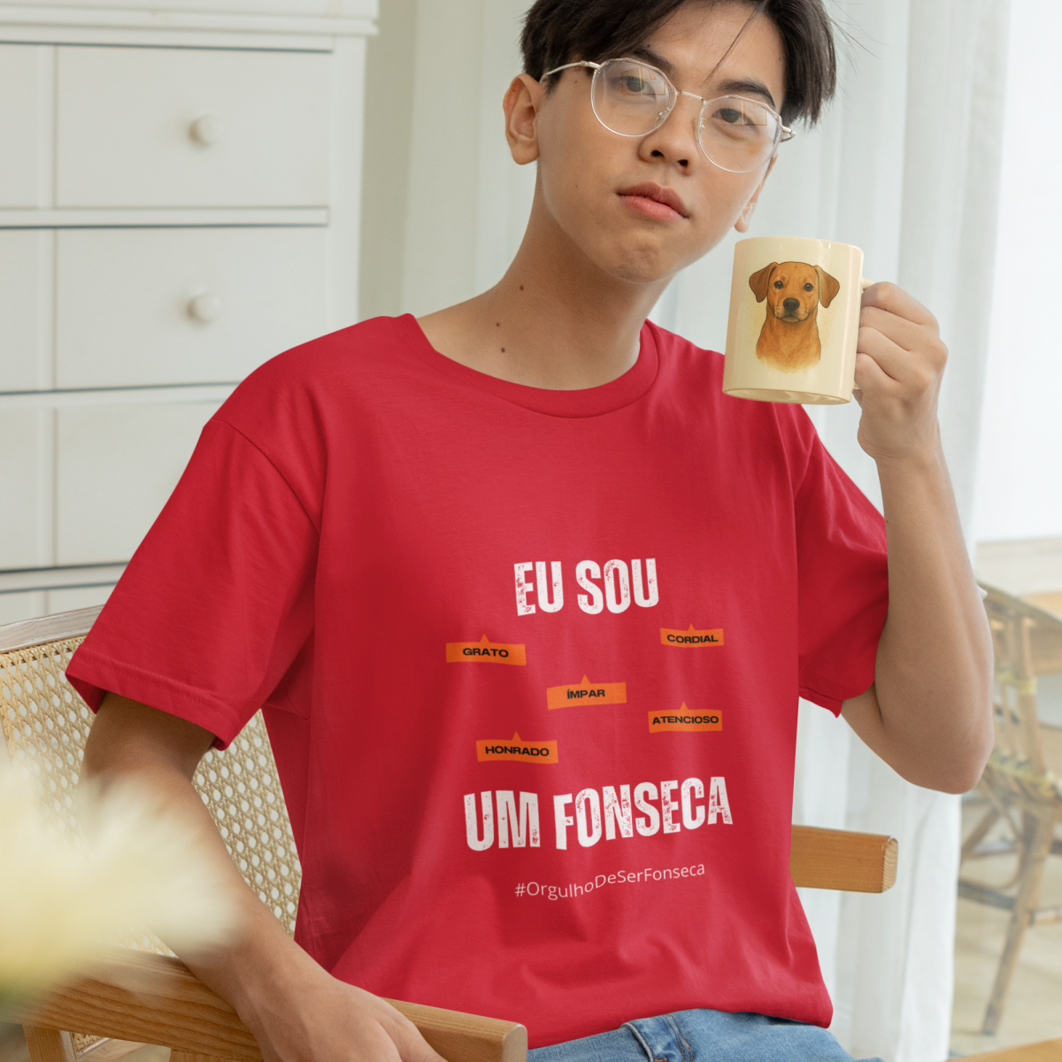 Camiseta Masculina Infanto-Juvenil Eu Sou um Fonseca – Nome Que Representa (Malha Quality)