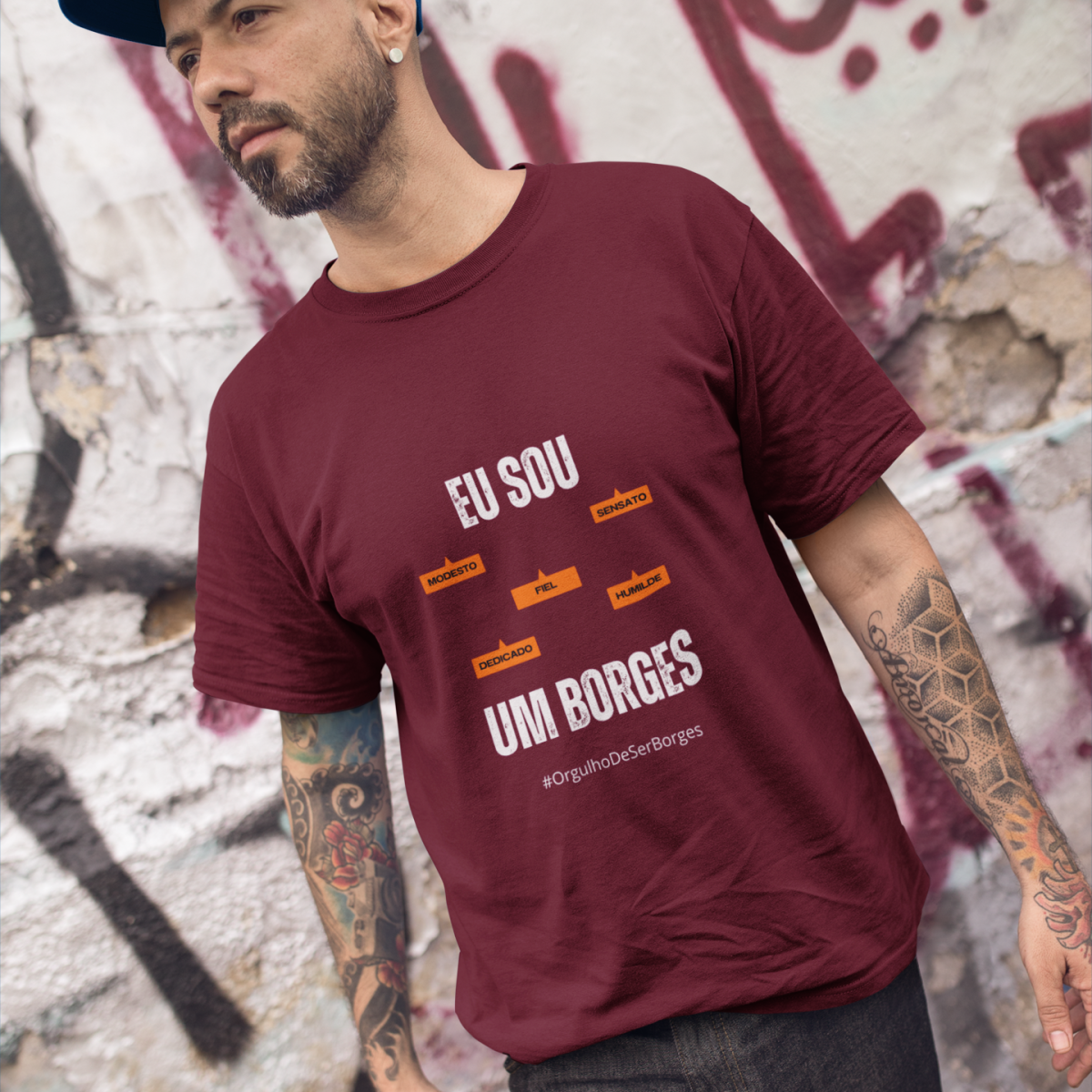 Camiseta Masculina Eu Sou Um Borges – Nome Que Representa (Malha Quality)