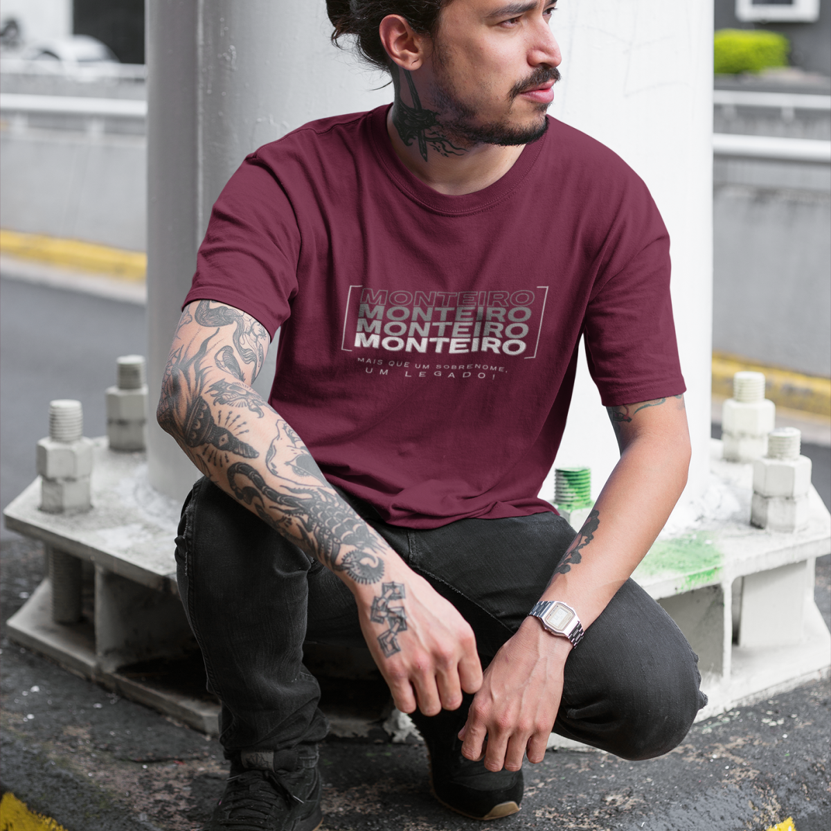 Nome do produto: Camiseta Unissex “Monteiro, Mais que um Sobrenome, um Legado!” – Vista o Legado (Malha Quality)