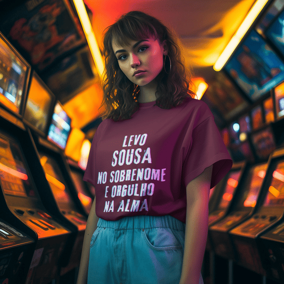 Camiseta Unissex Sousa no Nome, Orgulho na Alma (Malha Quality)