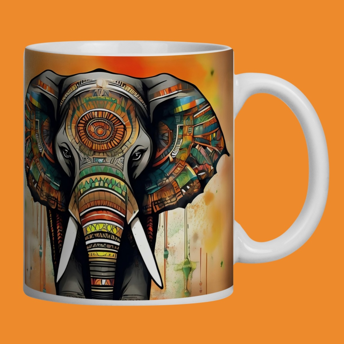 ARTEMÍSIA Canecas – ‘Elefante – Animais de Poder’ - 02 Nome do produto: ARTEMÍSIA Canecas – ‘Elefante – Animais de Poder’ - 02