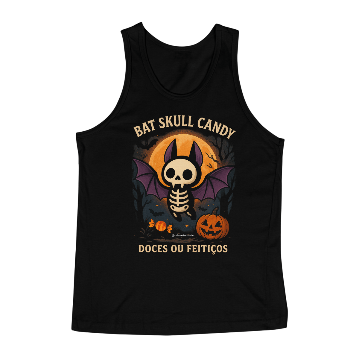 Nome do produto: Regata Bat Skull Candy