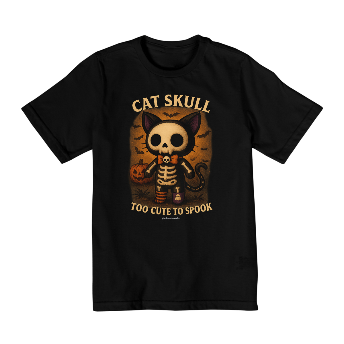 Nome do produto: Camiseta Infantil Cat Skull (10-14 anos)