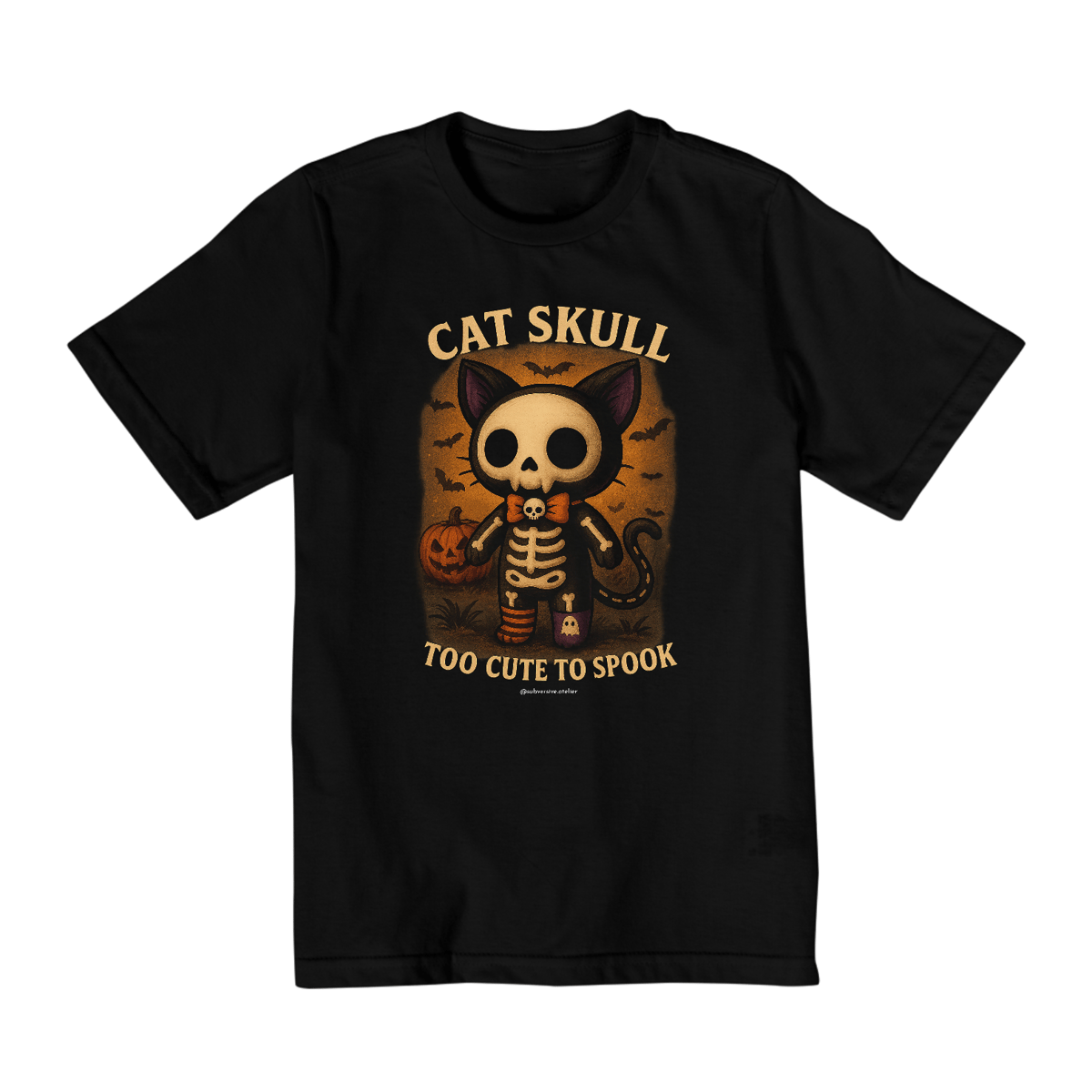 Nome do produto: Camiseta Infantil Cat Skull (2-8 anos)