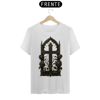 camisa masculina , crucifixo em rosas 