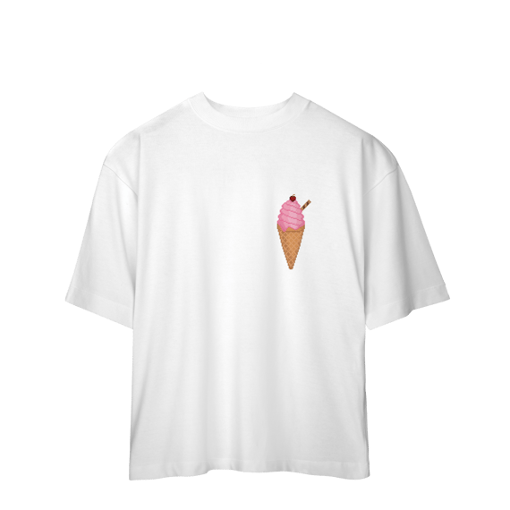Camiseta Oversized - Sorvete de Morango