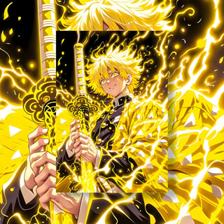 Nome do produto Poster Retrato Demon slayer Zenitsu Agatsuma trovão