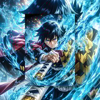 Nome do produto Poster Retrato   Demon Slayer Giyu Tomioka