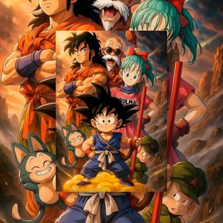 Nome do produto Poster Retrato Familia Dragon  Ball z