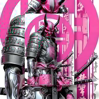 Nome do produto Poster Retrato Samurai Rosa