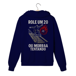 Nome do produto Role um 20 - Moletom prime com zíper