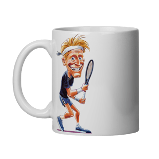 Nome do produto Caneca Tenista Caricatura | Presente Divertido para Amantes do Tênis