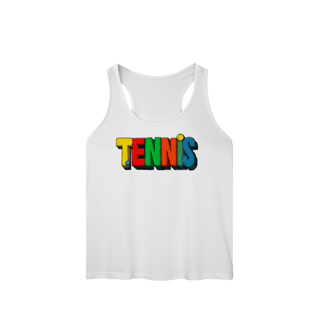 Nome do produto Regata Feminina Sport UV com Estampa TENNIS Colorida – Conforto, Proteção e Estilo