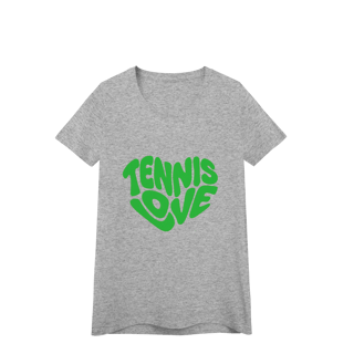 Nome do produto Camiseta Feminina Baby Long Quality – Estampa Tennis Love Retrô