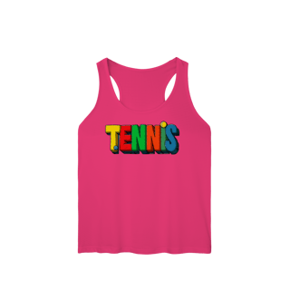 Nome do produto Regata Feminina Sport UV com Estampa TENNIS Colorida – Conforto, Proteção e Estilo