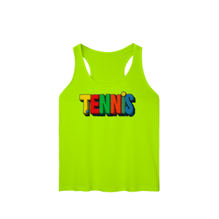 Nome do produto Regata Feminina Sport UV com Estampa TENNIS Colorida – Conforto, Proteção e Estilo