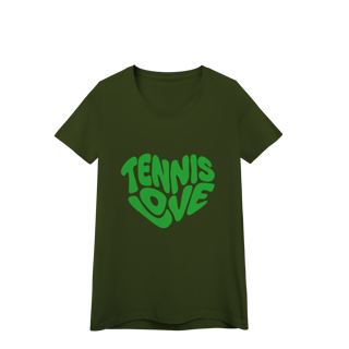 Nome do produto Camiseta Feminina Baby Long Quality – Estampa Tennis Love Retrô