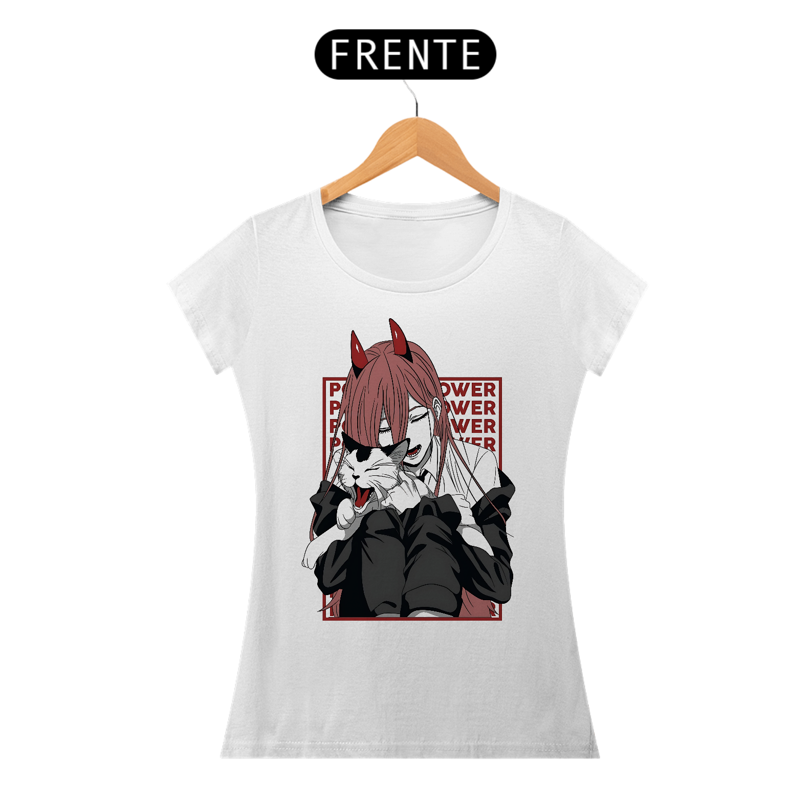 Camiseta Baby Long  Chainsaw Man Power Cat